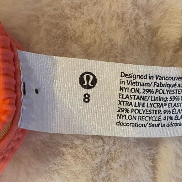 Lululemon Pink/Orange Smocked Mid-Rise Skimpy-Fit Swim Bikini Bottom Size 8. NWT - Picture 12 of 12